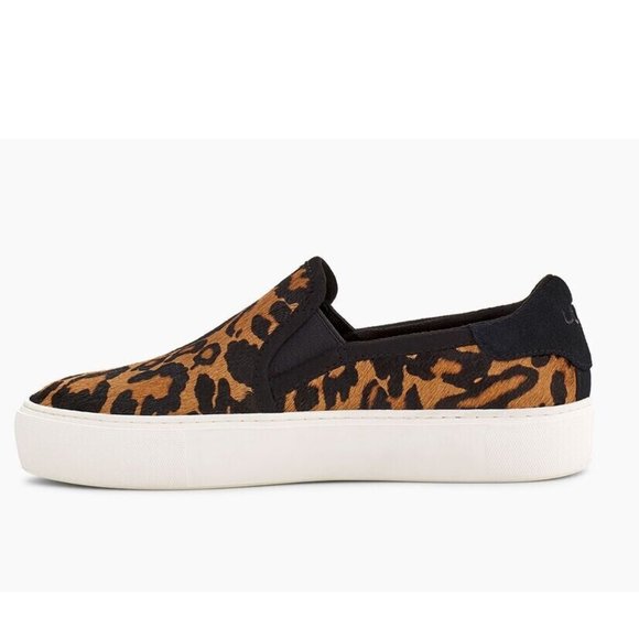 UGG Womens Cahlvan Butterscotch Panther Print Cow Hair Slip-On Sneaker Size 6 - Picture 3 of 6
